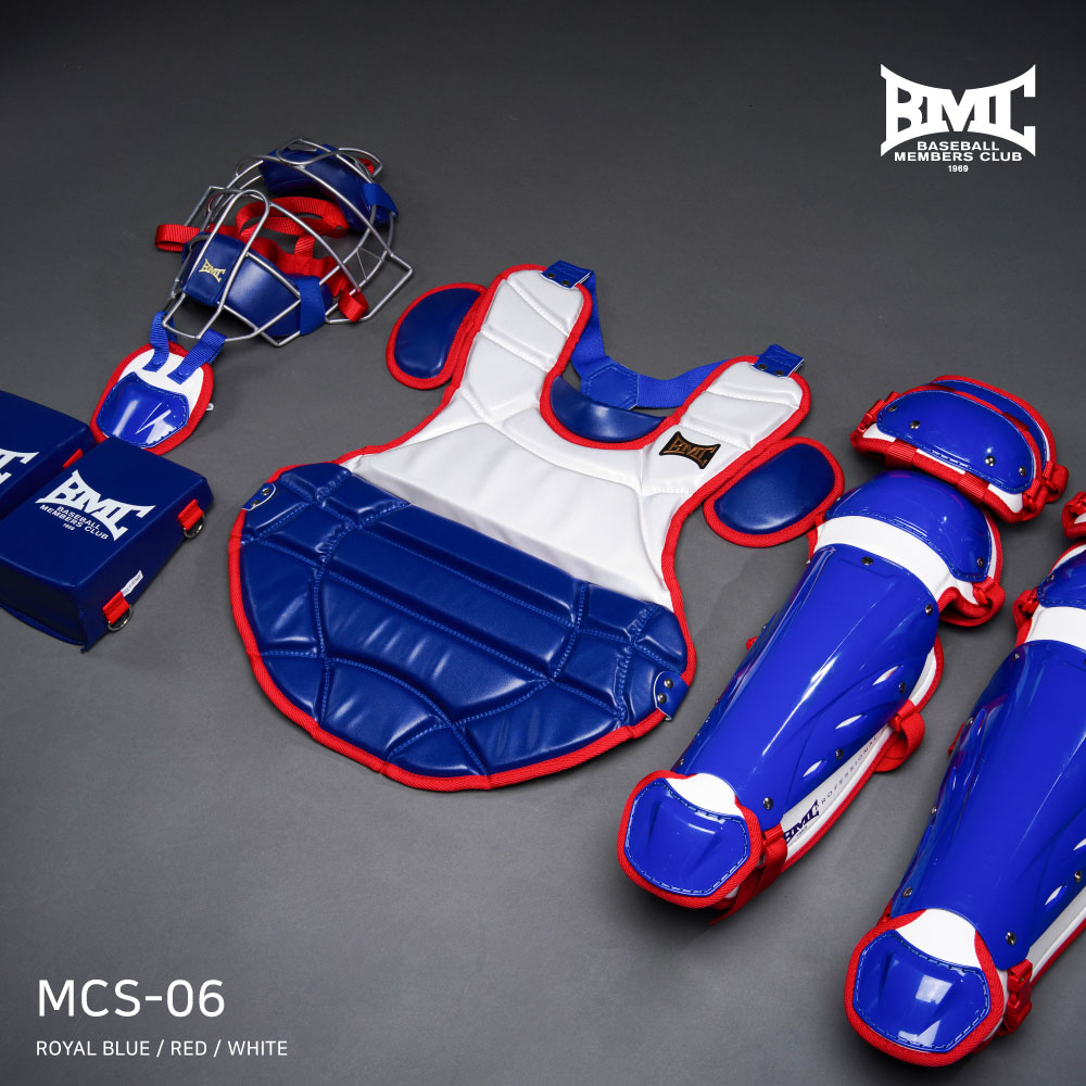 BMC 비엠씨 2024 프로 스리즈 MCS-06 야구 포수 장비 세트 콤비 화이트/블루