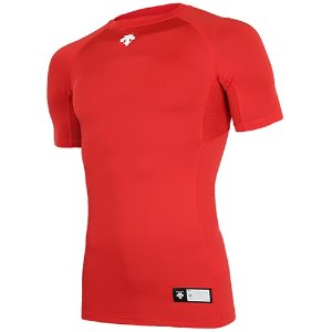 [DESCENTE] S7221ZPC04 RED0 절개 라운드 반팔 언더셔츠 (빨강)